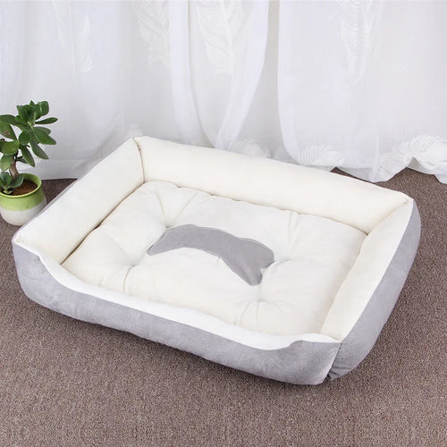 Soft Square Large Dog Sofa Elastic Dog House Cushion Winter Warm Medium Dog Bed Washable Cat Kennel House Accessories